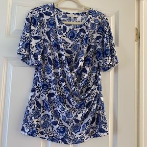 Floral print polyester/spandex shirt